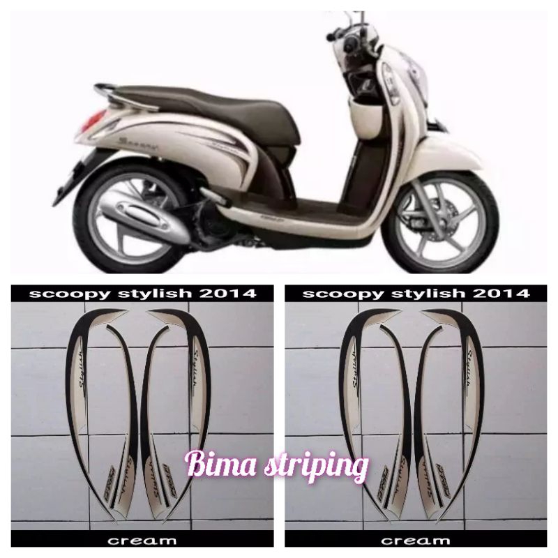 Stiker striping list body full set motor Honda Scoopy Stylish 2013 2014