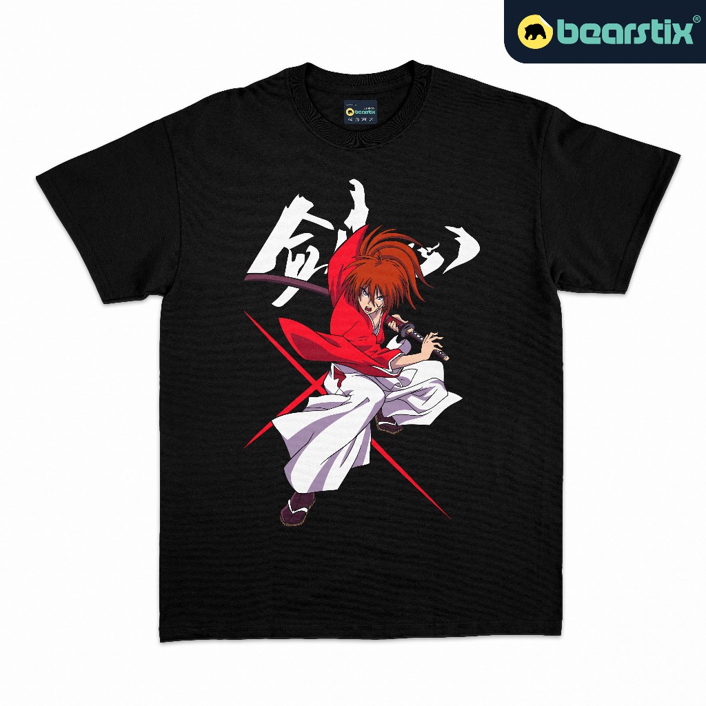 SHINZO - Tshirt Kenshin - Kaos Samurai X - Baju Distro Unisex - Tshirt Anime Streetwear