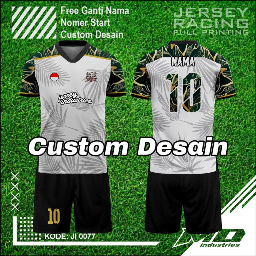 Jersey Setelan Custom Desain, Jersey Bola, Jersey Futsal, Full printing (Desain bebas)