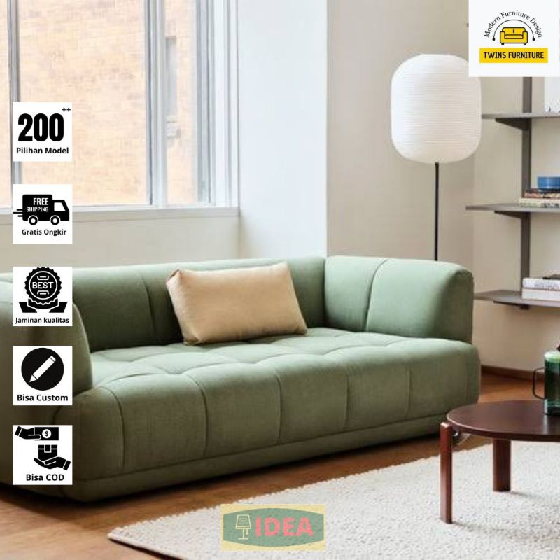 IDEA - Sofa Set Meja Minimalis 3 Seater/Sofa Ruang Tv