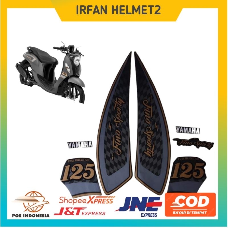 STIKER STRIPING MOTOR YAMAHA MIO FINO SPORTY TAHUN 2021-2022 MATT GREY STIKER MOTOR STANDAR BERKUALI