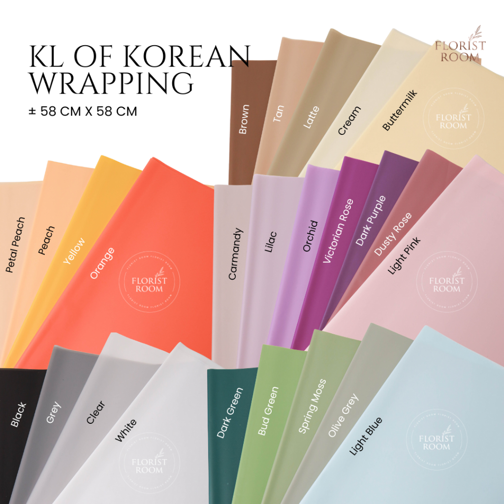 

3 lembar KL Korean Wrapping - Cellophane Wrapping New Color - Pembungkus Bunga Buket Bouquet - FLorist