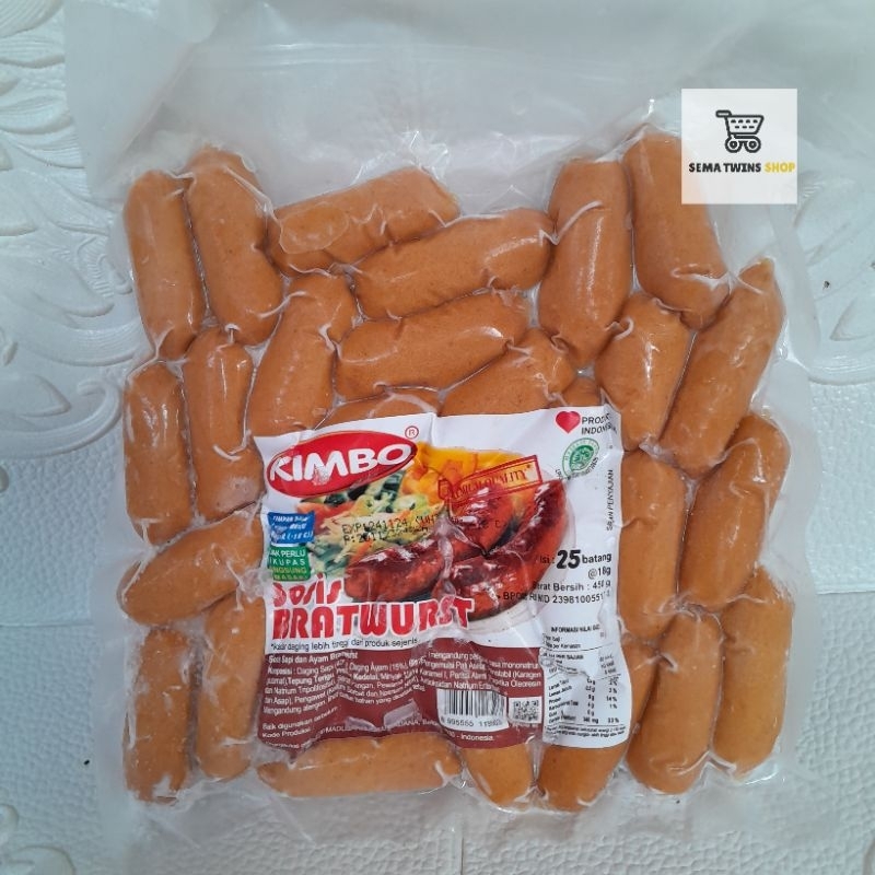 

Kimbo SOSIS SAPI BRATWURTS COCKTAIL 450GR isi 25 - Sosis Mini