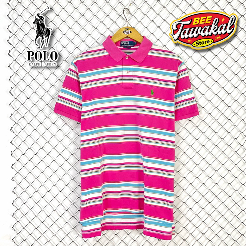 Kaos Polo Ralph Lauren Original Pink and List / Ralph Lauren Original Polo Shirt