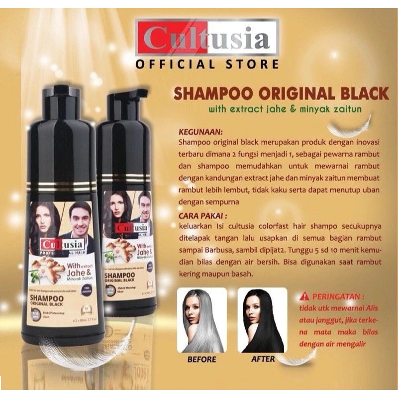 [ ORIGINAL BPOM ] Cultusia Shampo Penghitam Rambut Penghilang Uban Permanen Pria Ampuh Usia Muda 160