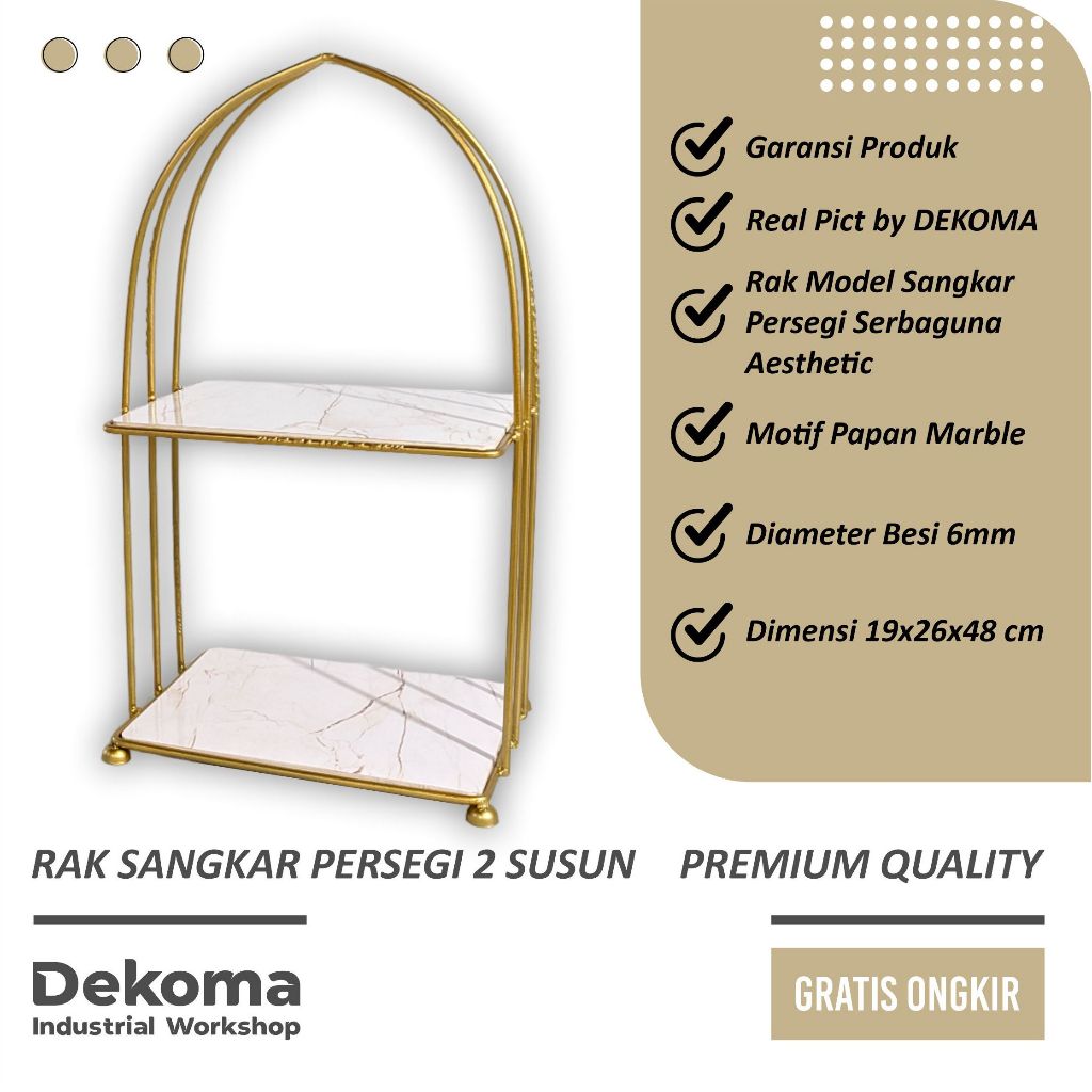 Rak Model Sangkar Persegi 2 Susun Serbaguna Minimalis Bahan Besi Aesthetic Multifungsi Penyimpanan B