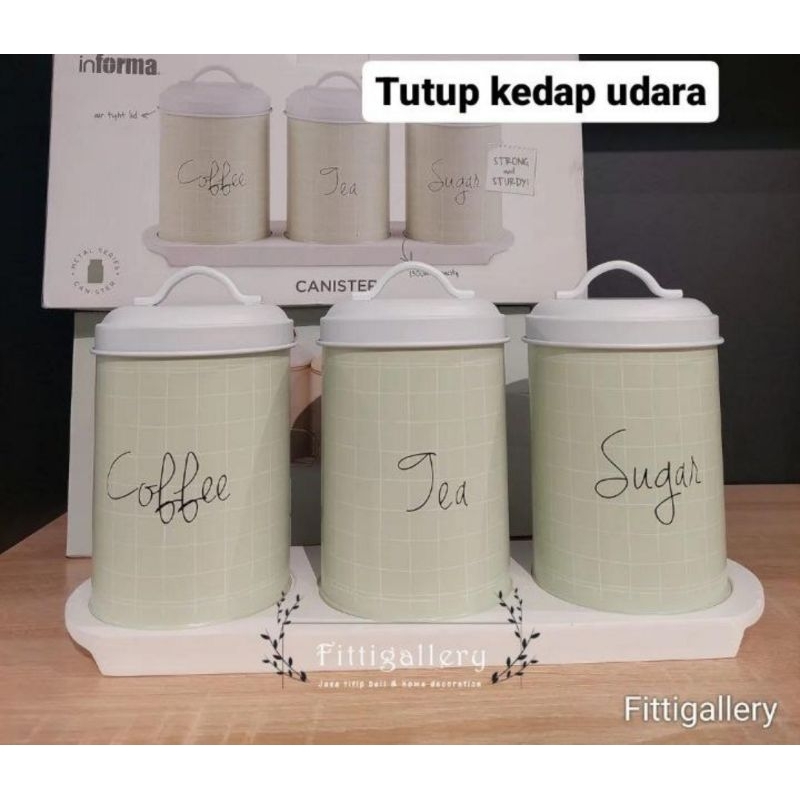 CANISTER SET 3 (SUGAR, COFFEE, TEA) VIANI-VENICE INFORMA