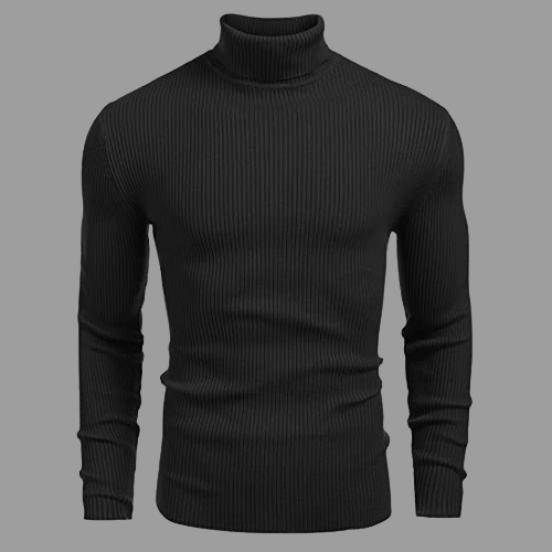 Turtleneck lengan panjang pria Kaos leher tinggi pria Turtle Neck rajut pria kekinian RIB