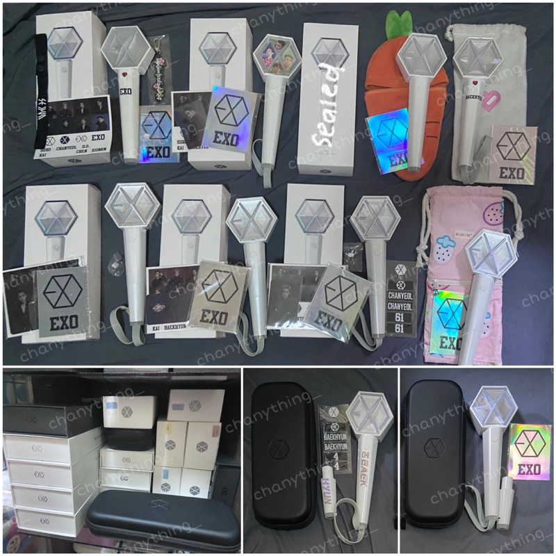 [official] new / preloved lightstick exo ver.1 2 3 baterypack lay