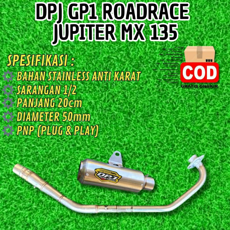 Knalpot DPJ GP1 roadrace jupiter mx 135 knalpot balap racing custom [GRATIS ONGKIR]