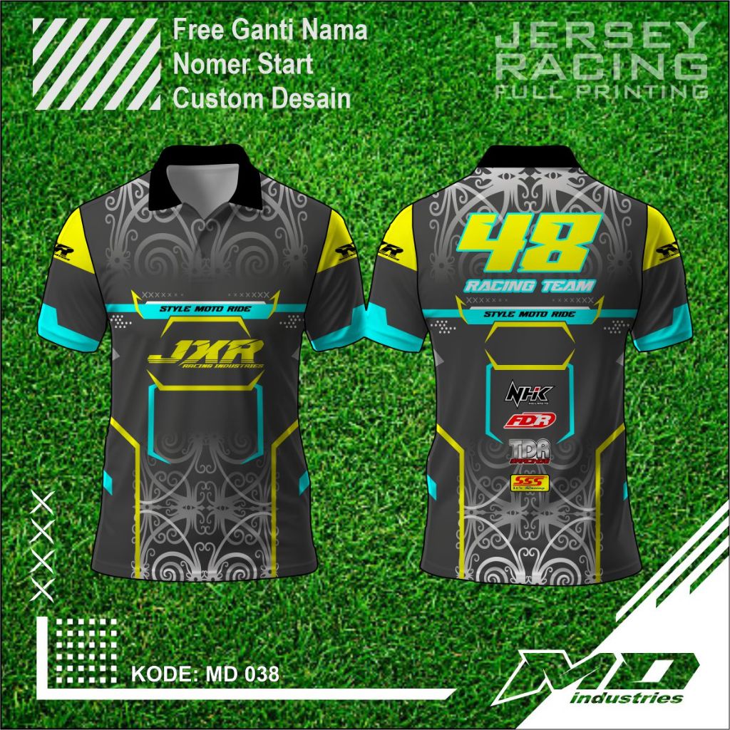 Jersey Racing Simple Keren Baju Racing Full Printing (Custom Nama - Nomer) - Baju Balap Printing