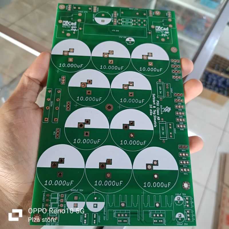 Pcb psu 10 elco+Softstar+Simetris class AB double layer Pcb psu isi 10 elko