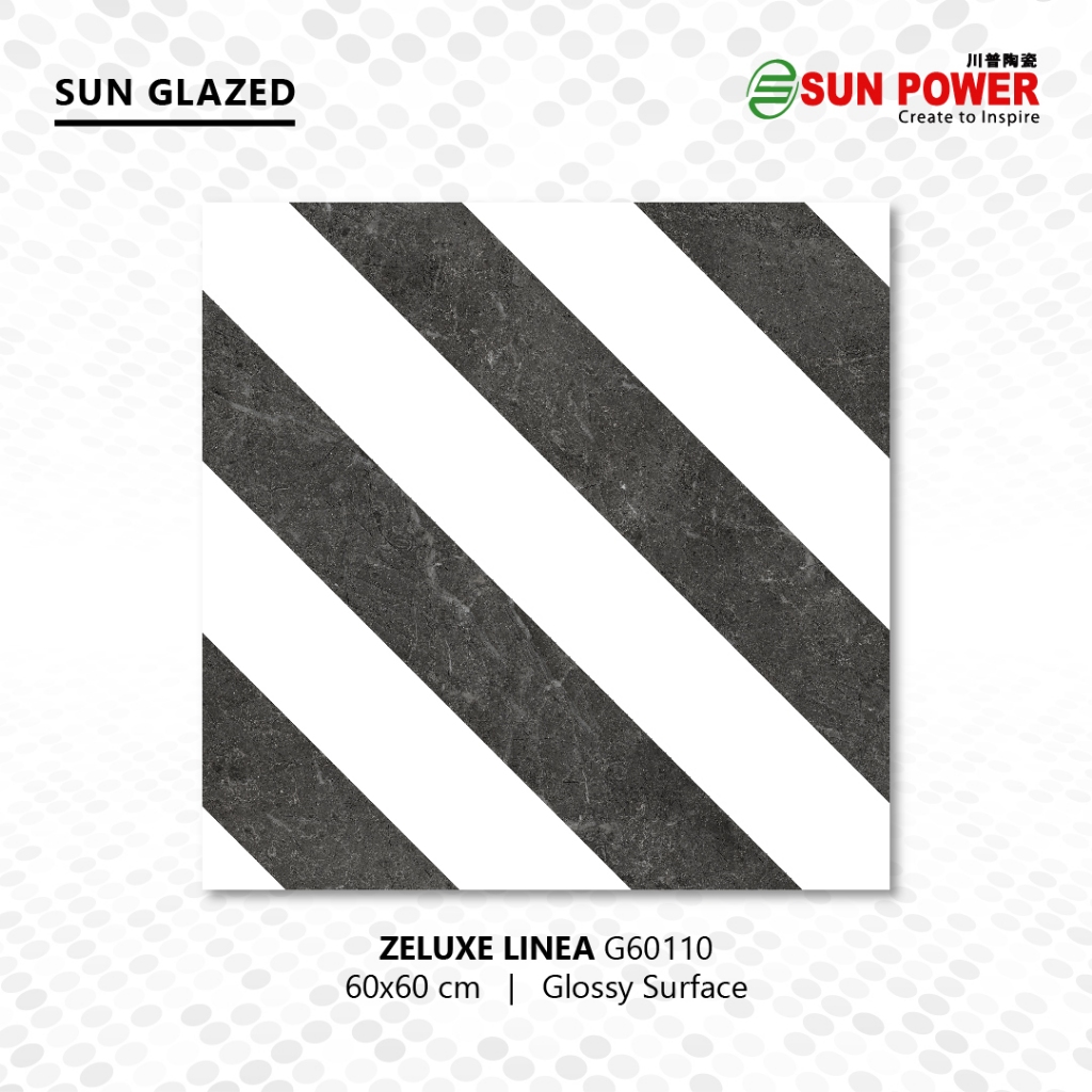 Keramik Lantai Body Putih Glossy - Zeluxe Linea 60x60 | Sun Power *Luar Jawa