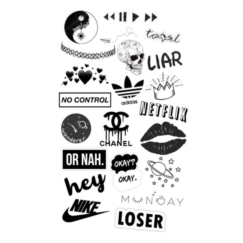 

Black and white asthetic sticker
