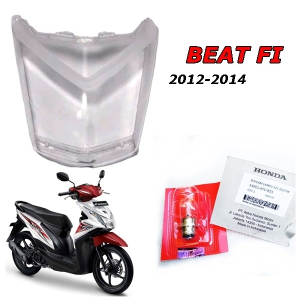 List Mika Lampu Depan Motor Honda Beat FI Tahun 2012-2014 Plus Bohlam Depan