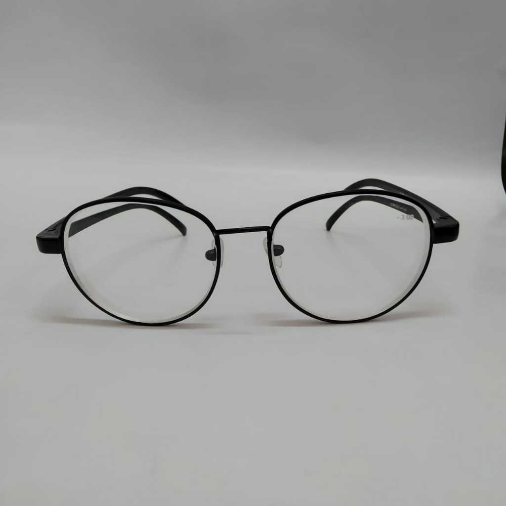KACAMATA MINUS untuk rabun jauh model bulat bingkai besi- GAGANG LENTUR
