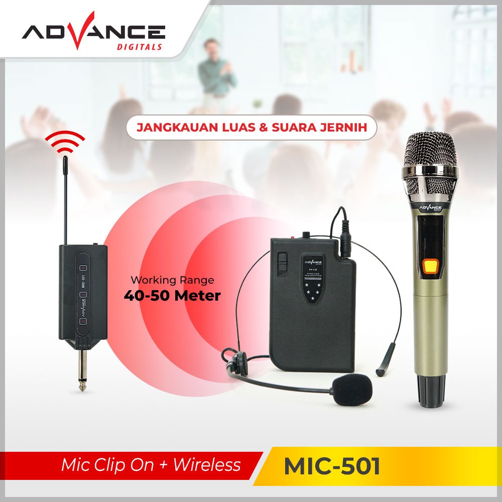 Advance MIC-501 Mic Profesional Headset Mikrofon // MIC CLIP ON ADVANCE MIC501 // MIC WIRELESS ADVAN