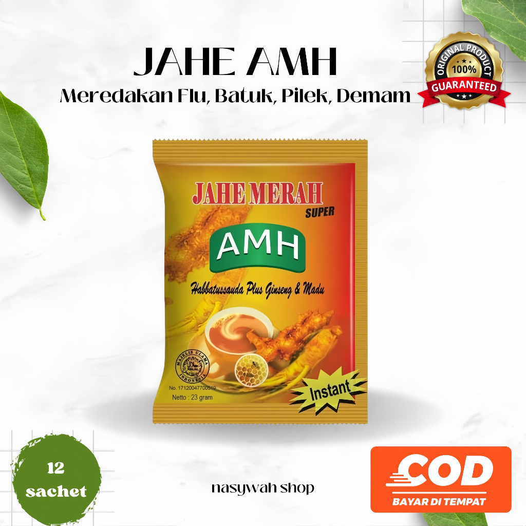 

jahe amh meredakan flu, batuk, pilek, demam isi 12 sachet