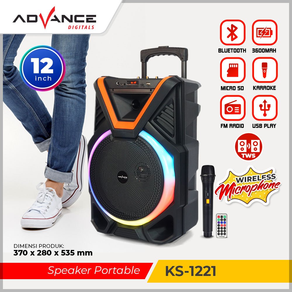 SPEAKER KARAOKE PORTABLE 12 INCH 1 MIC / SPEAKER MEETING PORTABEL 12" / SPEAKER RAPAT / SPEAKER BLUT