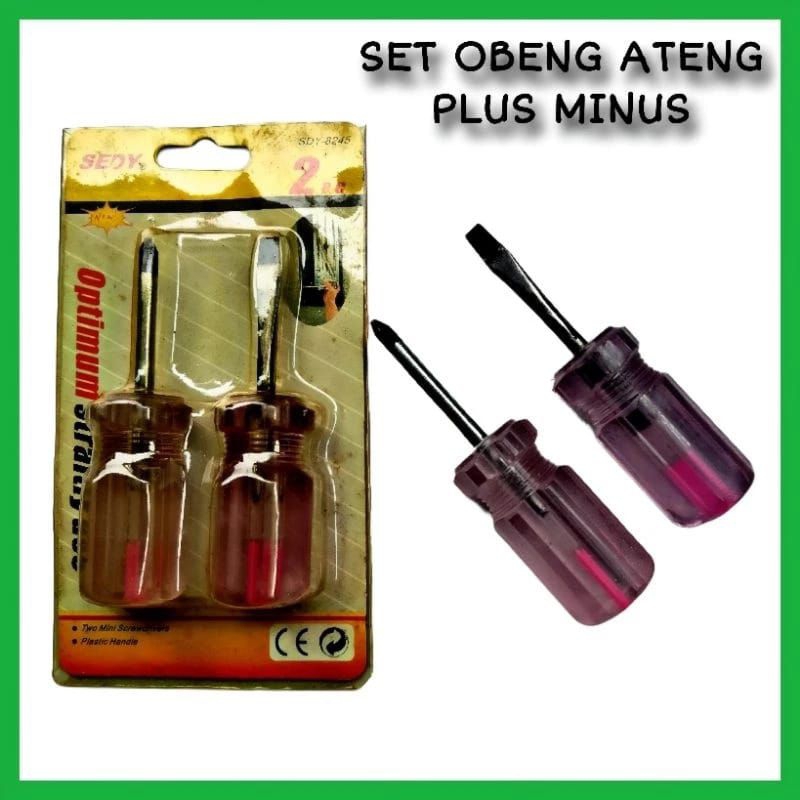 SET 2 PCS OBENG ATENG GAGANG BENING / ATENG OBENG PENDEK