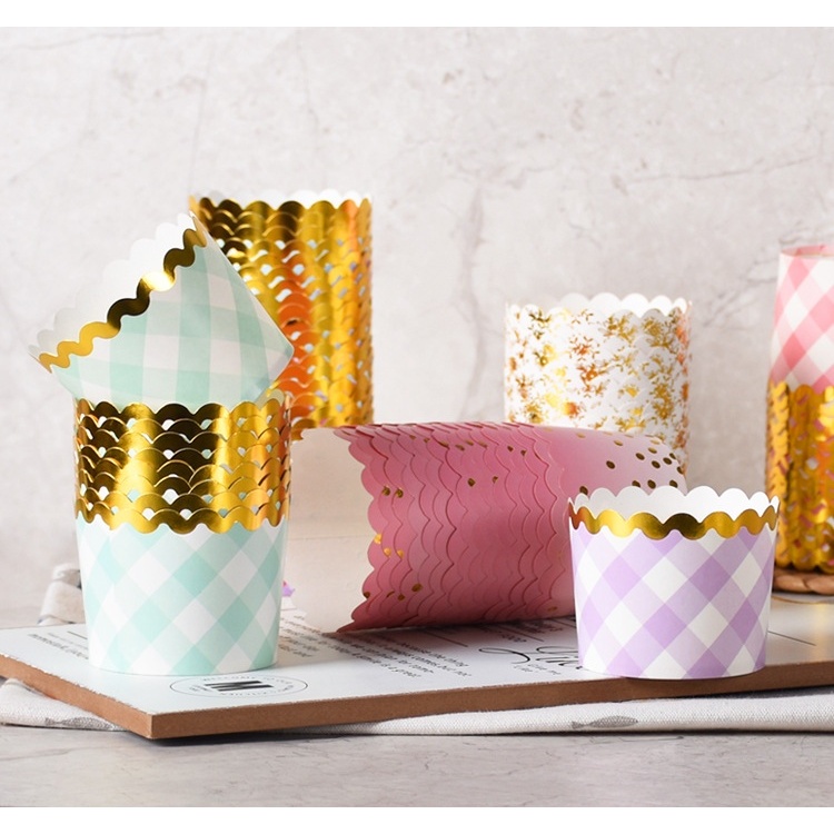 aiGooTan - ALAS CUP CAKE (ISI 10) - Kertas Muffin Paper Cupcake Kue Bolu Roti Wadah Tempat Murah Med