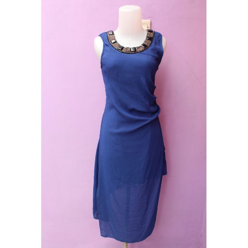 Dress Manik Biru Elektrik