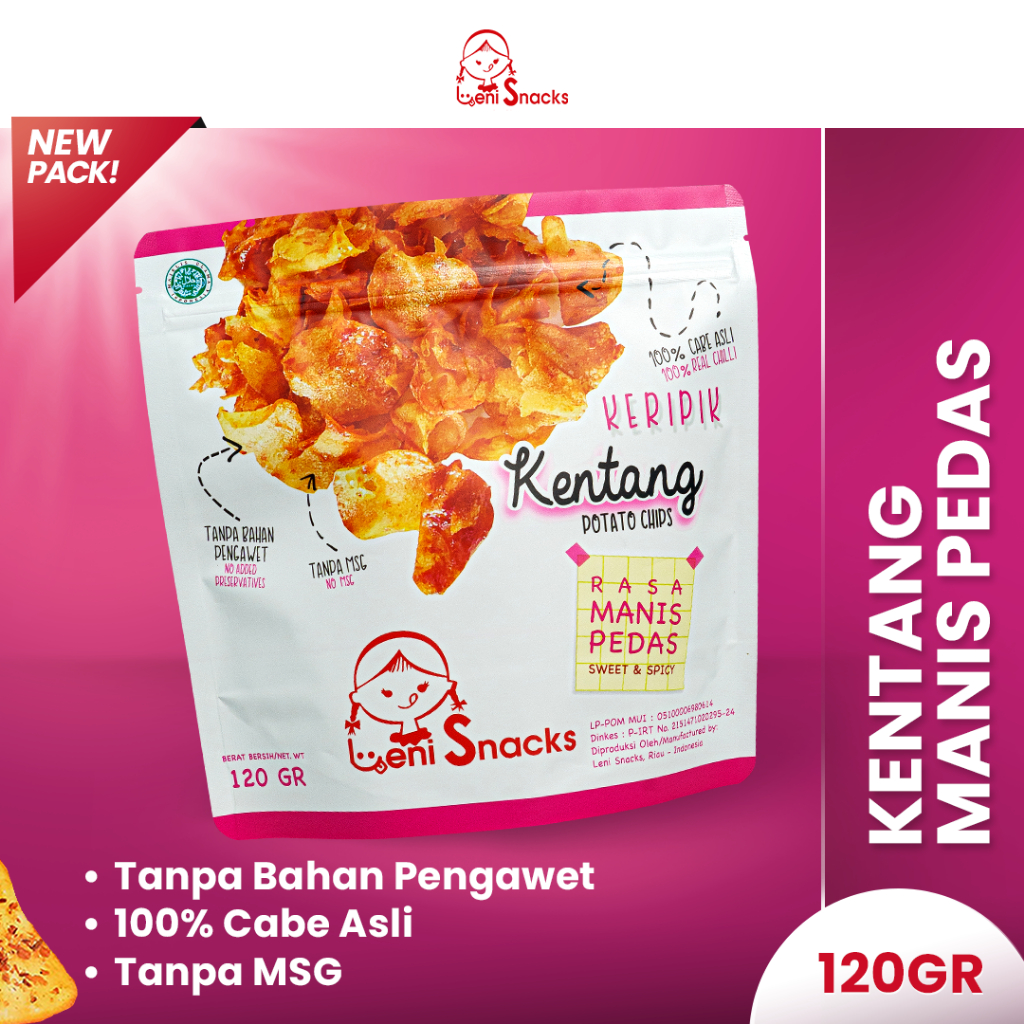 

Leni Snacks New Packaging - Keripik Kentang Manis Pedas