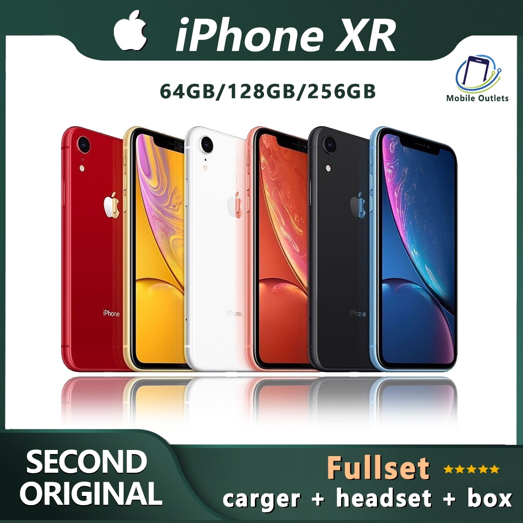 iPhone XR second original Mulus 99% seperti baru  no refundbish 64gb 256GB 128GB hp second iP XR fullset  unit aman