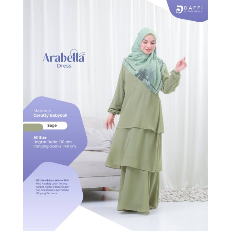 GAMIS ARABELLA by Daffi Hijab - gamis bahan ceruty babydoll.