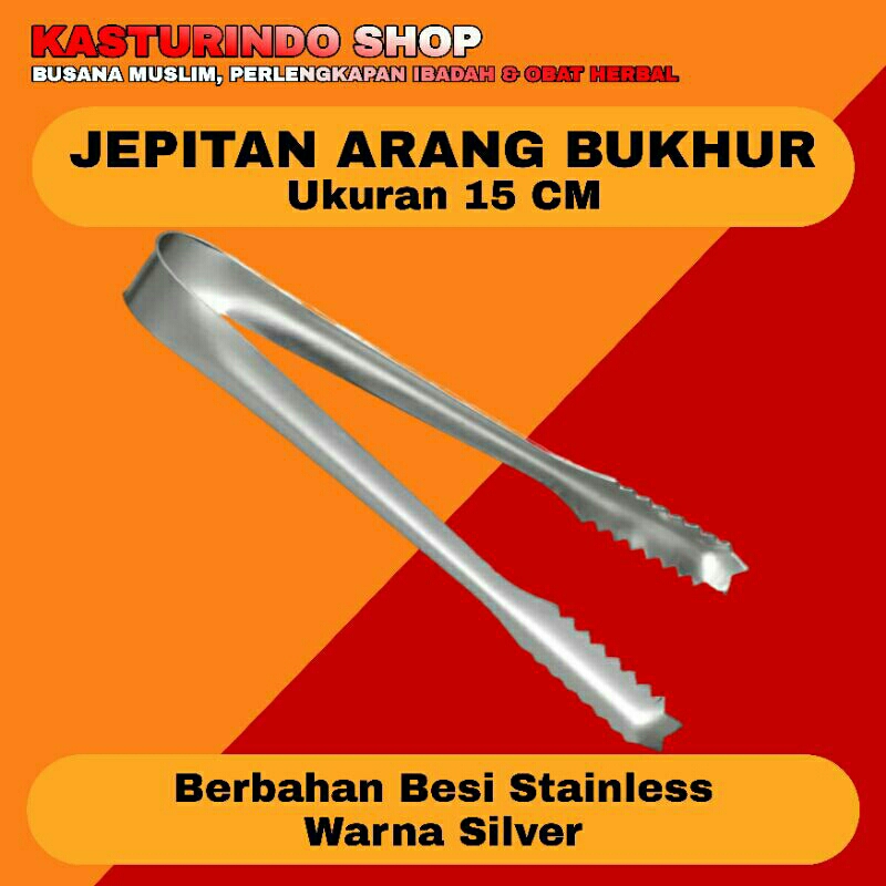 Jepitan Arang Buhur Ukuran 15 Cm Bahan Stainles Warna Silver