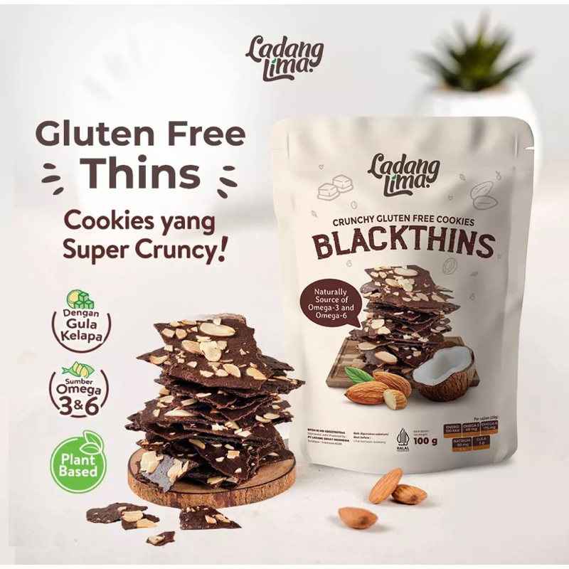 

Ladang Lima Blackmond, Blackthins & Matchathins cookies Sehat Bebas Gluten 180 GR