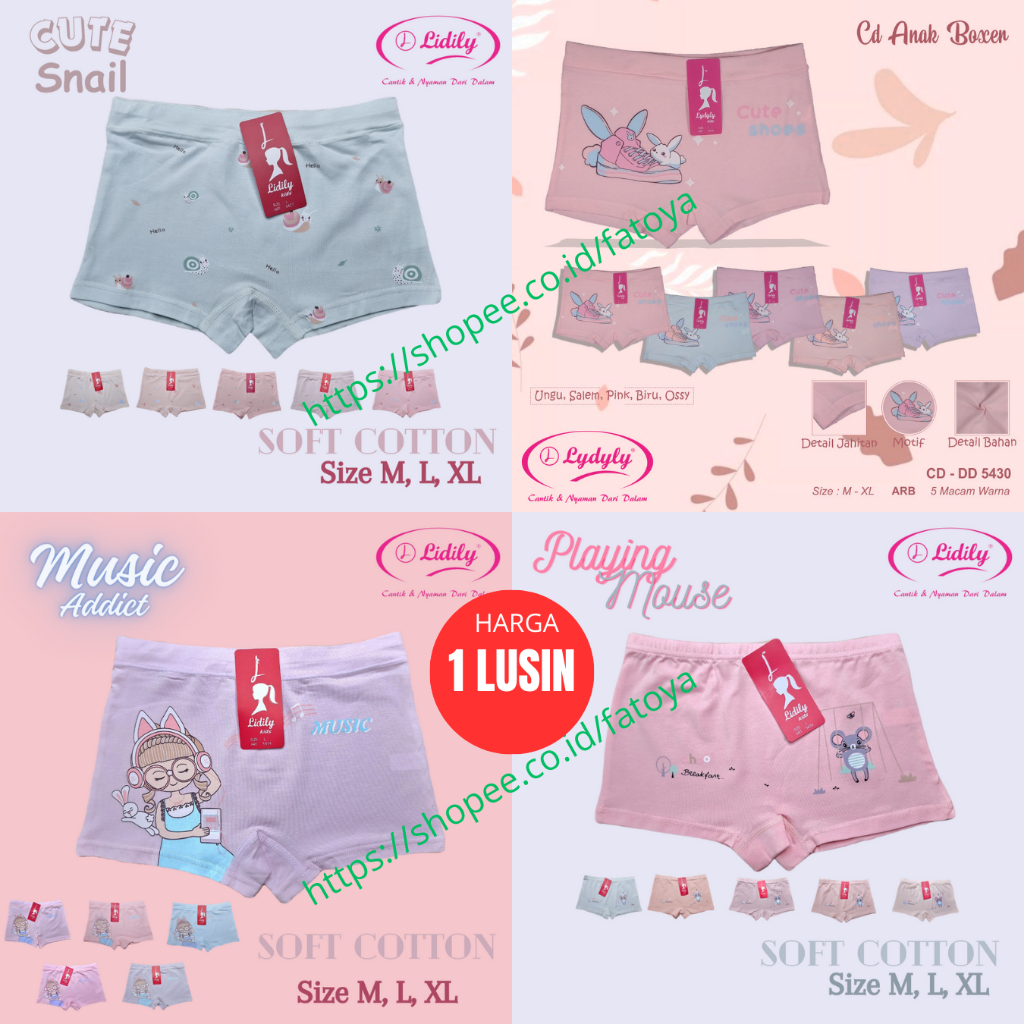 LYDYLY CD Celana Dalam Anak Perempuan Hot Pants (LUSIN)