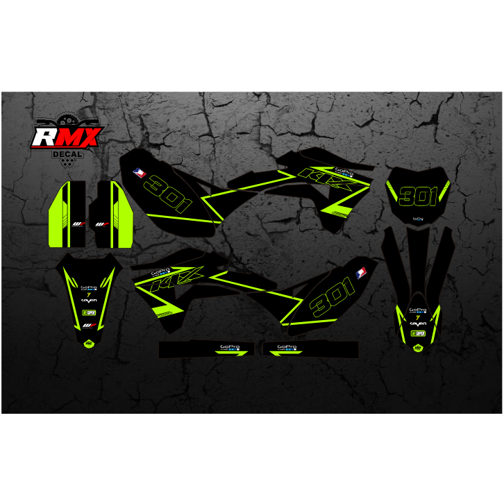 DECAL GORDON FULLBODY (019) DEKAL STIKER KLX GORDON HITAM MERAH, KUNING, HIJAU, BIRU TUA/MUDA, EMAS/