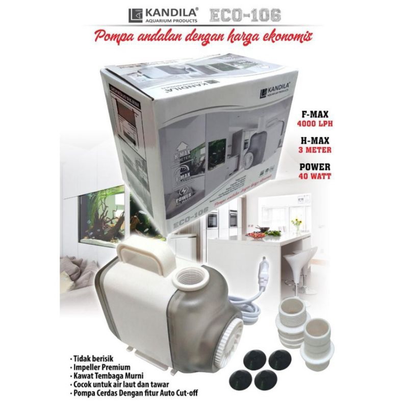 KANDILA ECO 106 ECO106 MESIN POMPA CELUP POWER HEAD AQUARIUM LOW WATT  KANDILA ECO 106 Pompa Kolam K