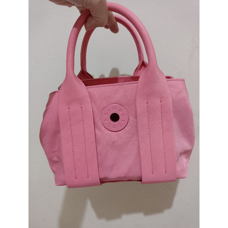 Bimba Y Lola Small Pink Nylon Tote Original