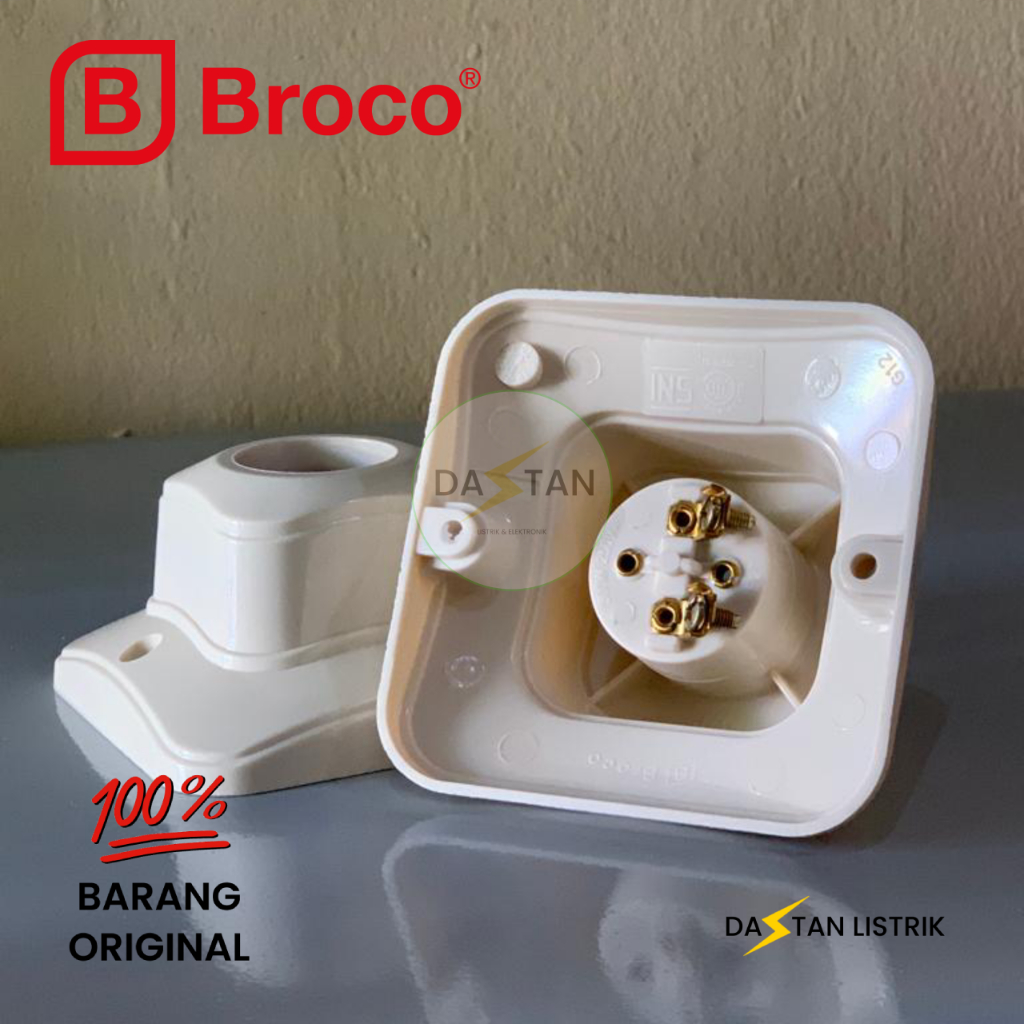 BROCO Fitting Segiempat / Fitting Lampu Broco / Fitting Lampu Kotak / Fitting Lampu Plafon