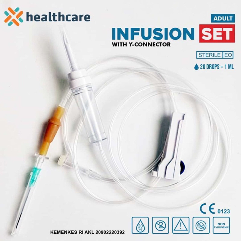 Onehealth Infus Set Dewasa Y Type Per Pcs | Infusion Set Adult Y Type | Selang Infus Dewasa Y Type H