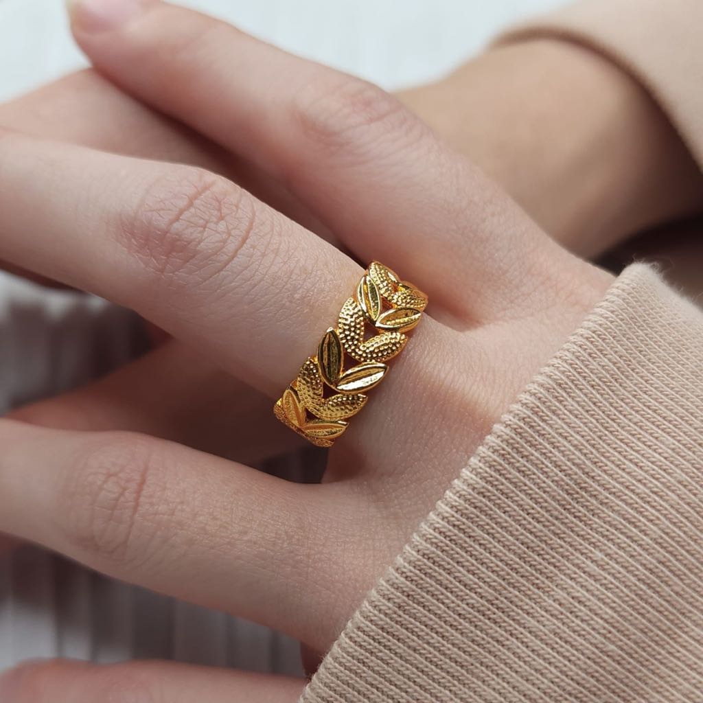 Cincin Petal Cincin Dewasa Emas Muda 1 Gram