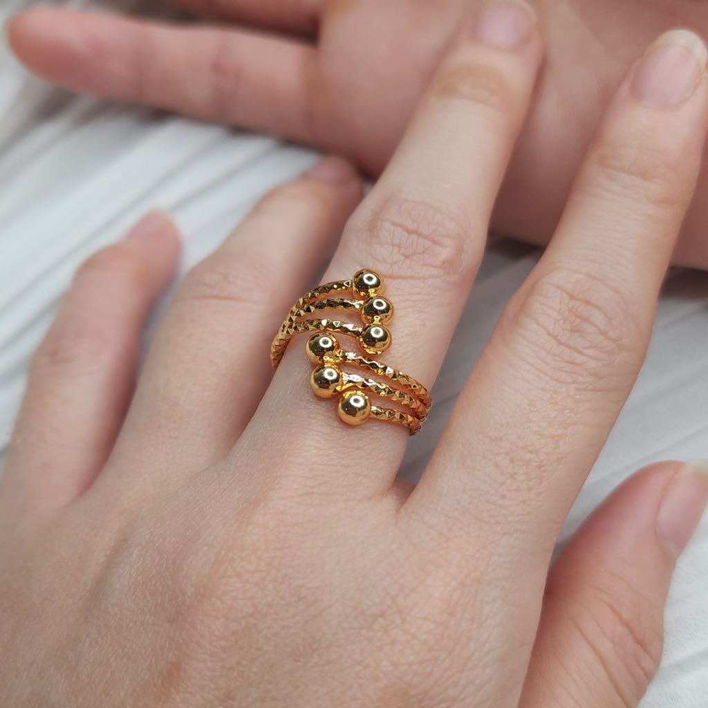 Cincin Boba Ulir Cincin Dewasa Emas Muda 1 Gram