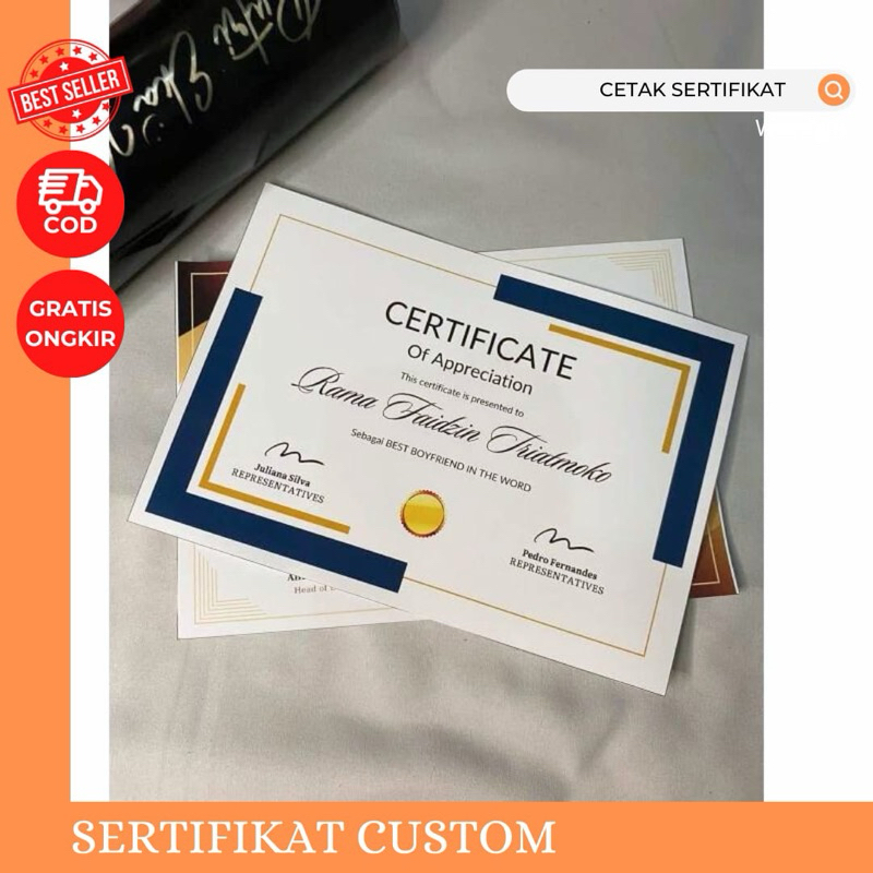 

WORDGIFT PROMO Cetak sertifikat custom sesuai request best boyfriend - ready cetak langsung kirim piagam penghargaan untuk sekolah dan umum free custom - cetak sertifikate award penghargaan untuk kado hari guru hari valentine dll - sertifikat cusutom cod