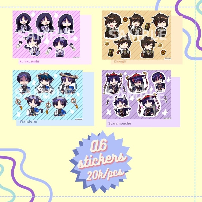 

[JNE ONLY] GENSHIN IMPACT A6 Sticker sheet || By kierasan3236