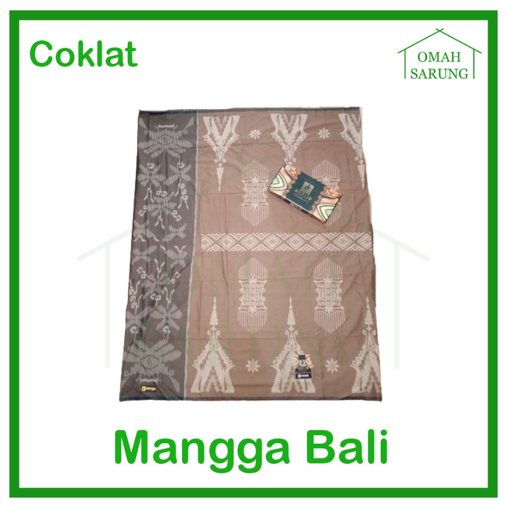 Sarung Tenun Mangga Bali Kembang Warna Coklat Original Premium OMAH SARUNG