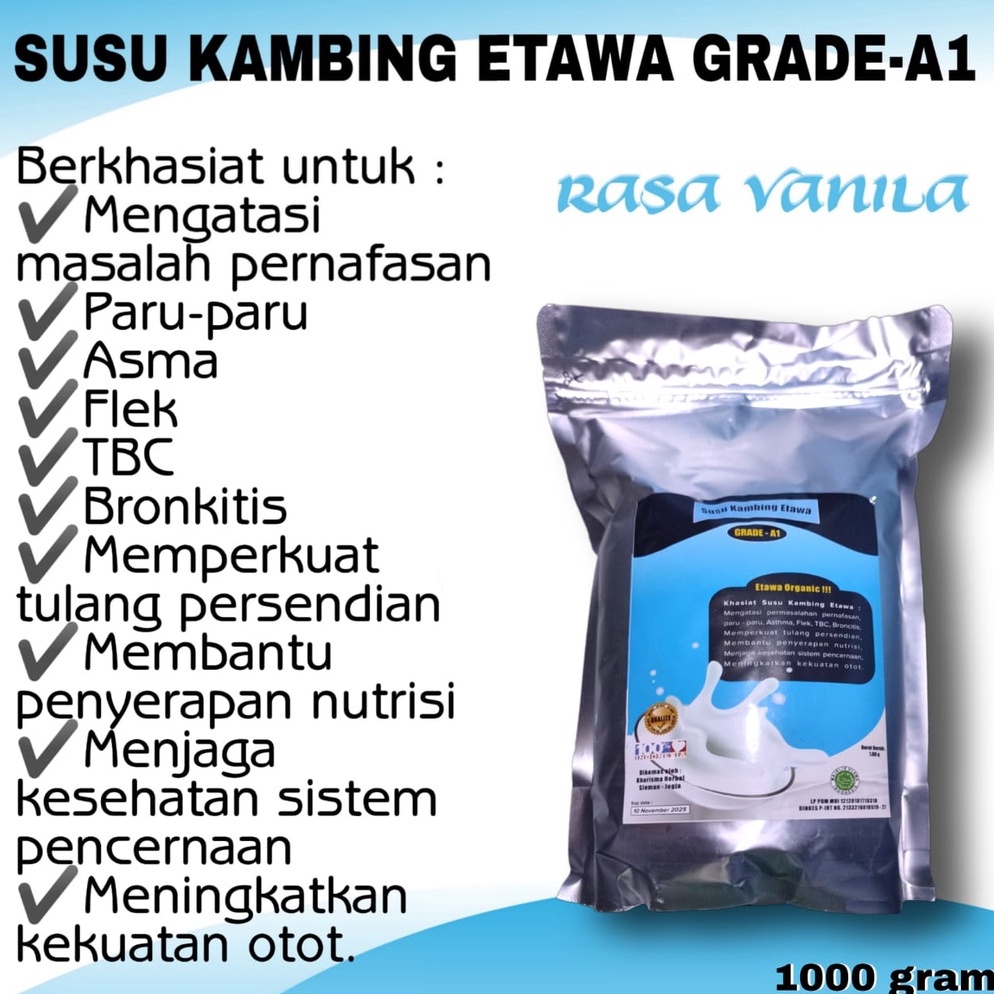 

HEMAT PROMO SUSU KAMBING ETAWA GRADE A1 1GR1KG ORIGINAL