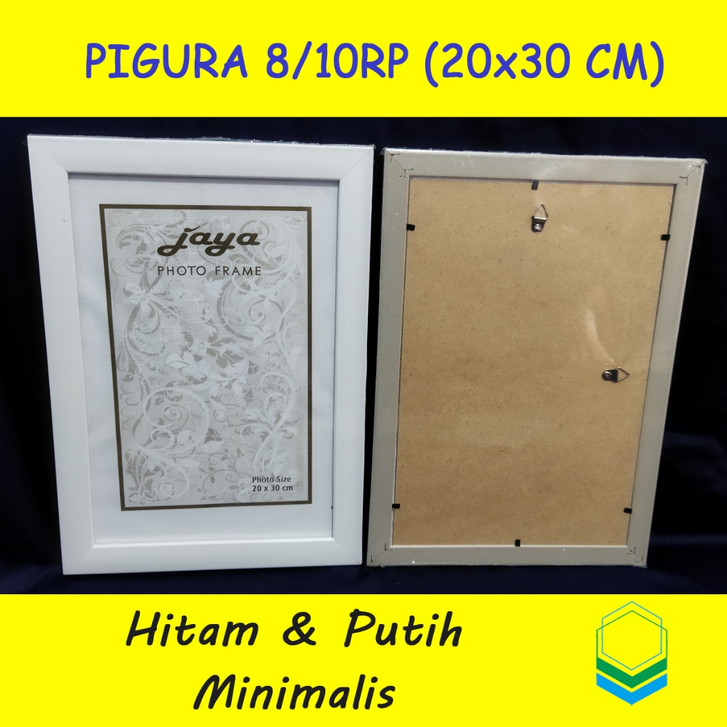 Bingkai Foto 8RP/10RP (20x30 cm) Pigura Minimalis Hitam/putih