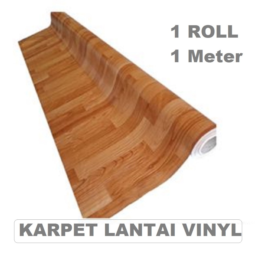 KARPET LANTAI VINYL gulungan panjang 1 meter lebar 2 meter motif kayu TEBAL 0.7 MM