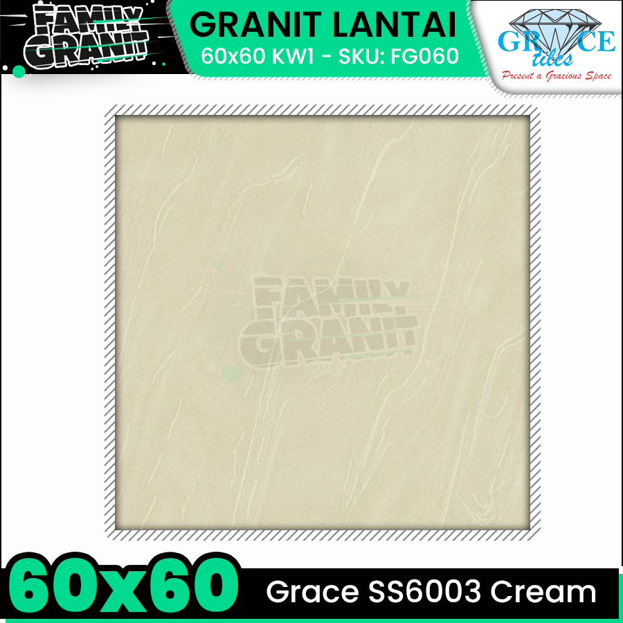 Granit Motif Kayu 60x60 Grace SS6003 Cream Lantai Super Glossy KW1