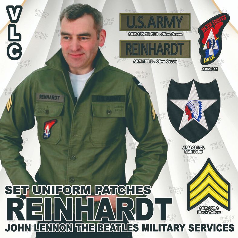 Velcro patches REINHARDT John Lennon complete set us army military service jacket the beatles