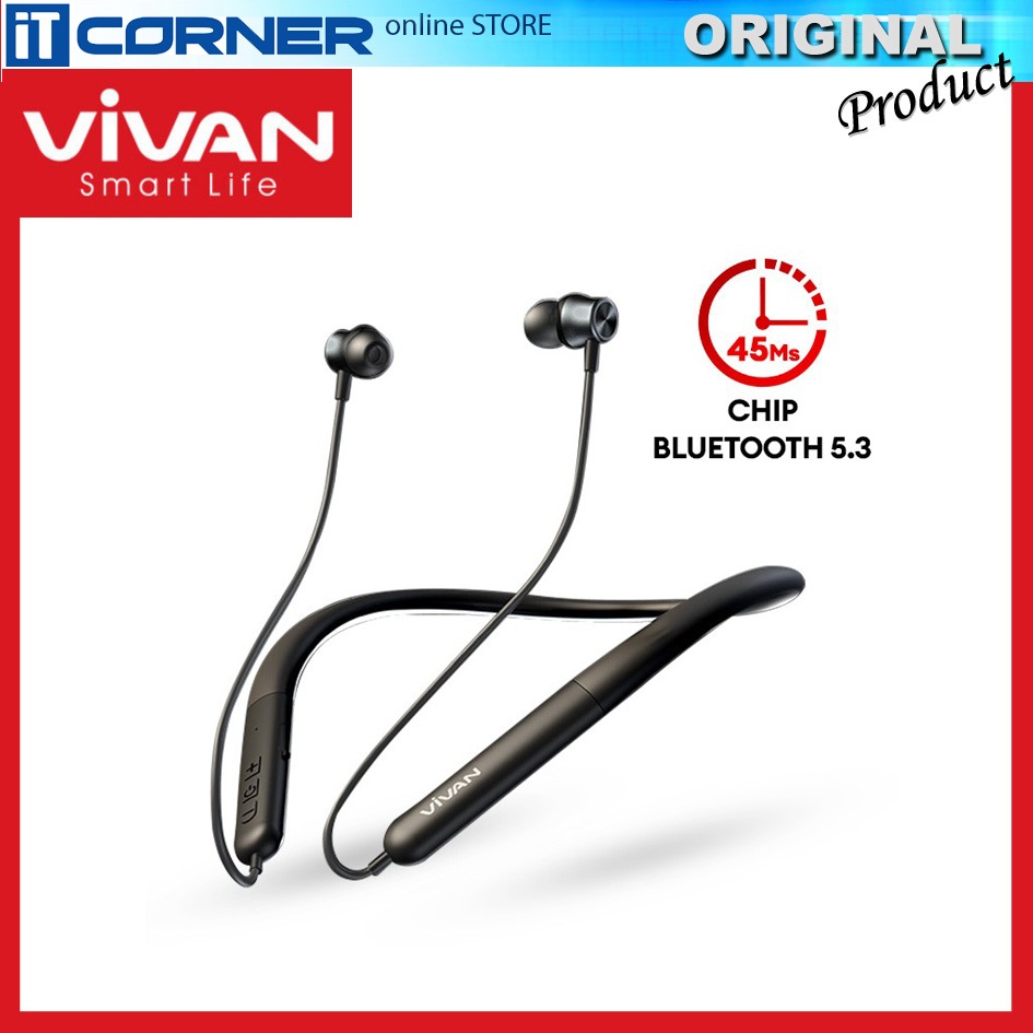 Earphone Bluetooth Neckband Vivan Liberty N100 - Black