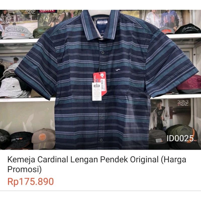 kemeja cardinal lengan pendek