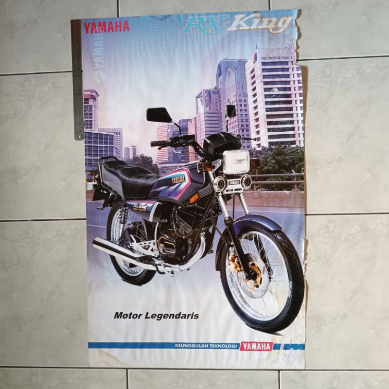 Poster iklan jumbo jadul lawas ex dealer Yamaha RX King Master 1997-1998 ORI Original